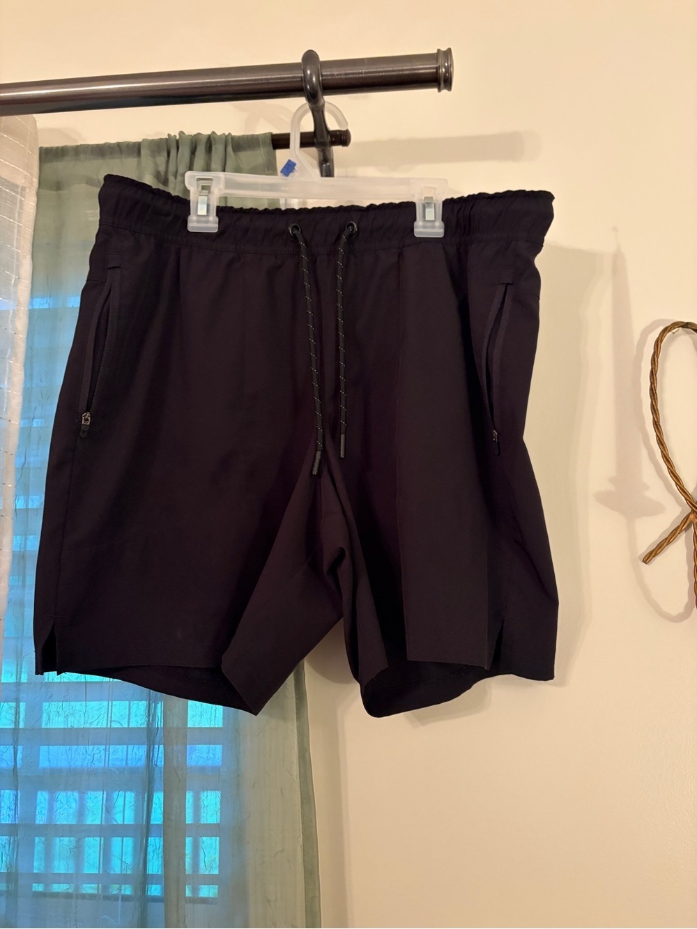 Men's Black Athletic Drawstring Shorts